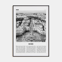 Rome No 3 Poster Black Metal / 8x12 in Nbourhood Travel B&W Poster