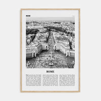 Rome No 3 Poster Natural Wood / 8x12 in Nbourhood Travel B&W Poster