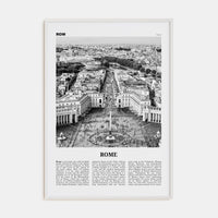 Rome No 3 Poster White Wood / 8x12 in Nbourhood Travel B&W Poster