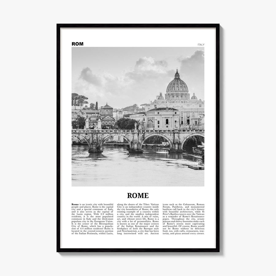 Rome Newspaper No 1 Poster, framed poster mockup