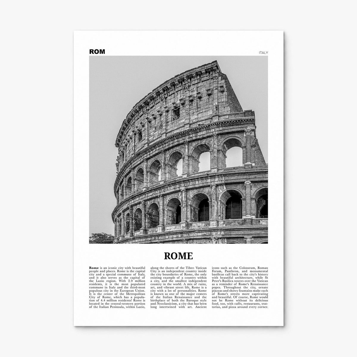 Rome Newspaper No 2 Poster, print only (unframed)