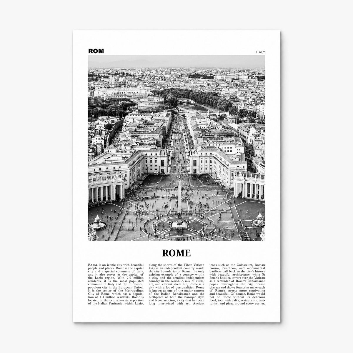 Rome Newspaper No 3 Poster, print only (unframed)