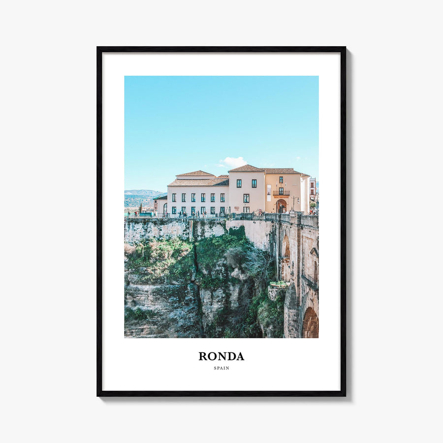 Ronda colorful classic poster of Spain – vertical wall art, unframed print shown in interior mockup