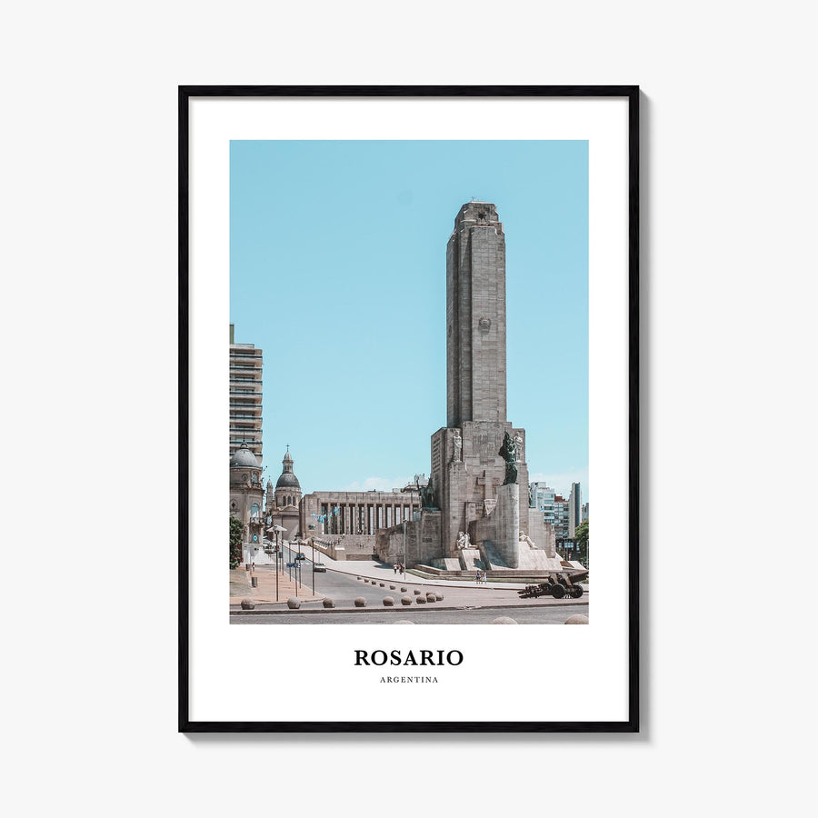 Rosario colorful classic poster of Argentina – vertical wall art, unframed print shown in interior mockup