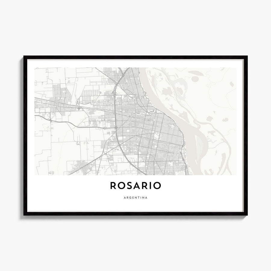 Rosario Map Poster, framed poster mockup