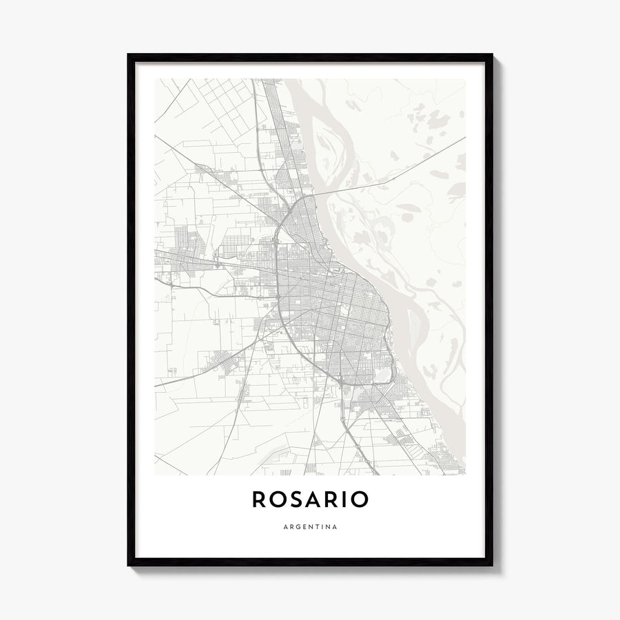 Rosario Map Poster, framed poster mockup