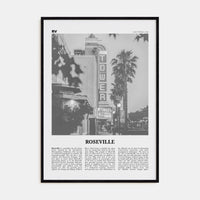 Roseville Poster Black Wood / 8x12 in Nbourhood Travel B&W Poster