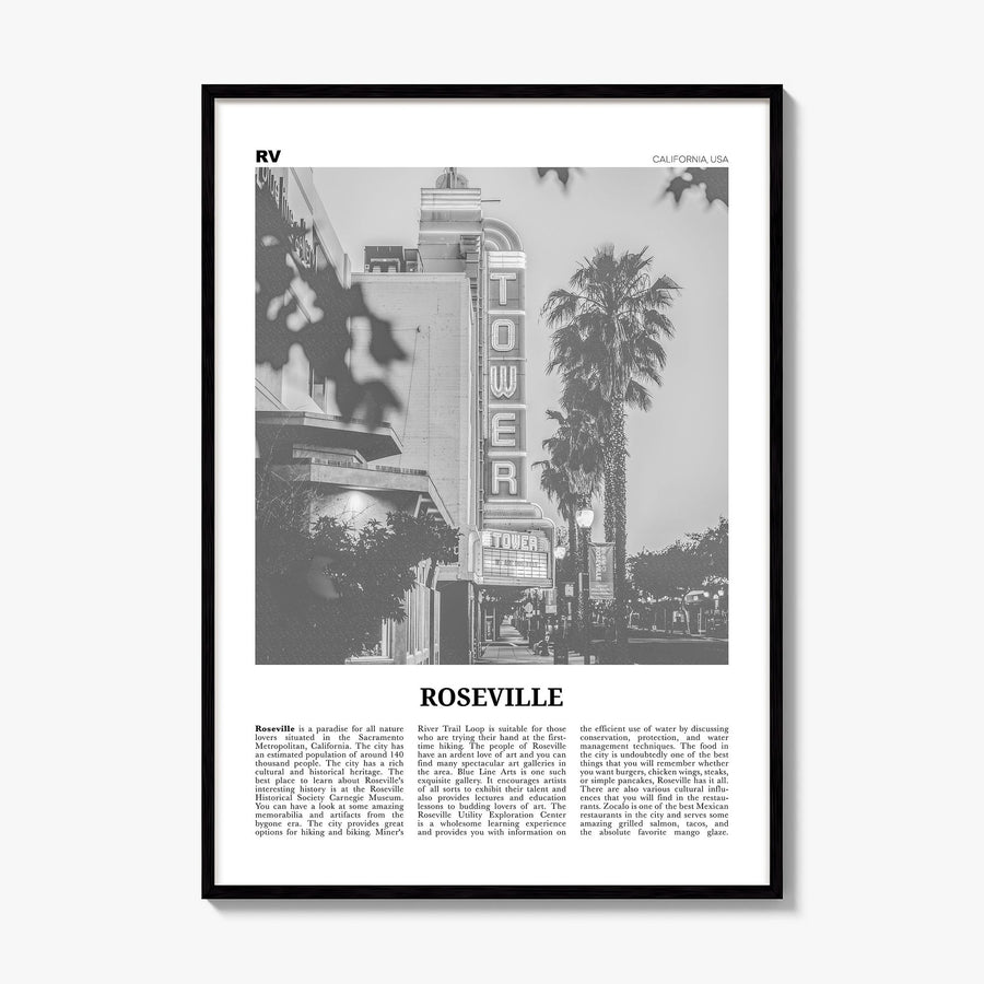 Roseville Newspaper Poster, framed poster mockup