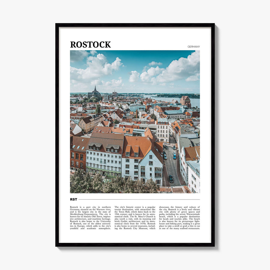 Rostock Travel Poster, framed poster mockup