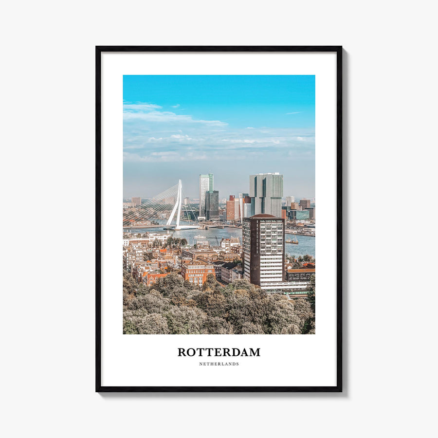 Rotterdam colorful classic poster of Netherlands – vertical wall art, unframed print shown in interior mockup