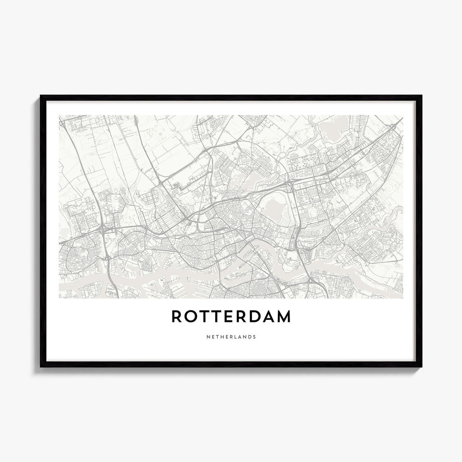 Rotterdam Map Poster, framed poster mockup
