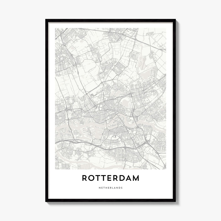 Rotterdam Map Poster, framed poster mockup