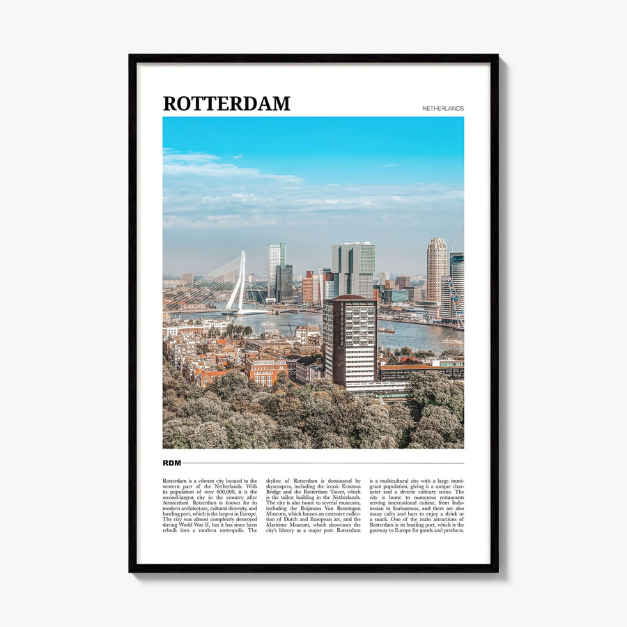 Rotterdam Travel Poster, framed poster mockup