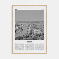 Rouen Poster Natural Wood / 8x12 in Nbourhood Travel B&W Poster