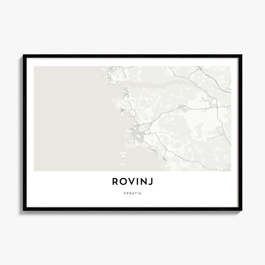 Rovinj Map Poster, framed poster mockup