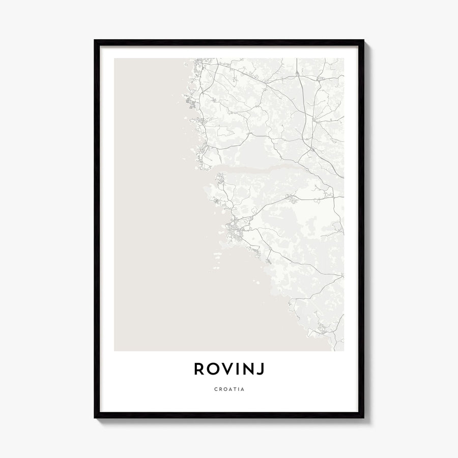 Rovinj Map Poster, framed poster mockup