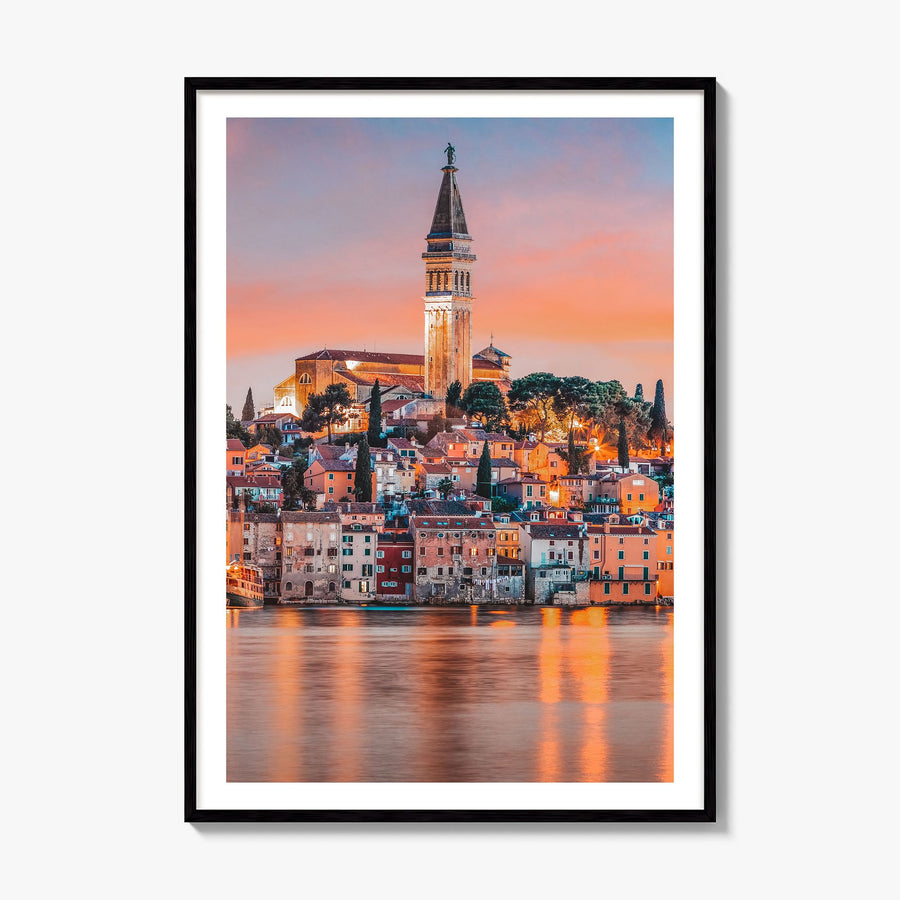 Rovinj Photo Poster, framed poster mockup, white border