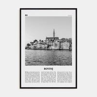 Rovinj Poster Black Wood / 8x12 in Nbourhood Travel B&W Poster