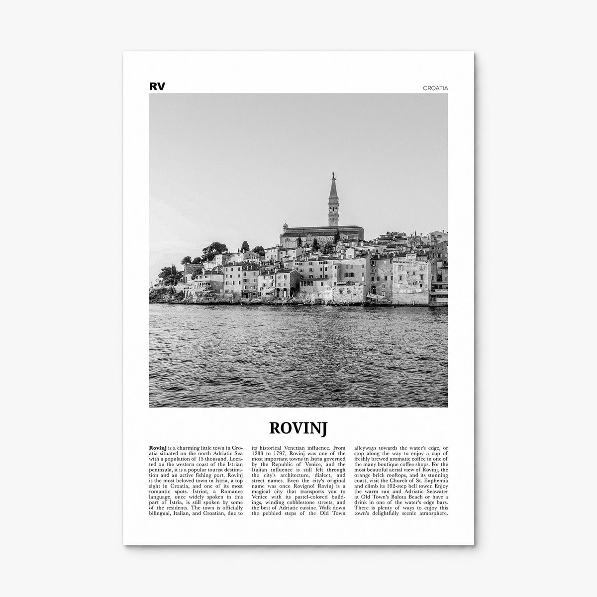 Rovinj Newspaper Poster, print only (unframed)