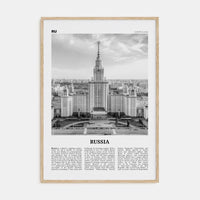 Russia Poster Natural Wood / 8x12 in Nbourhood Travel B&W Poster