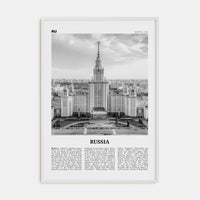 Russia Poster White Wood / 8x12 in Nbourhood Travel B&W Poster