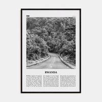 Rwanda Poster Black Wood / 8x12 in Nbourhood Travel B&W Poster