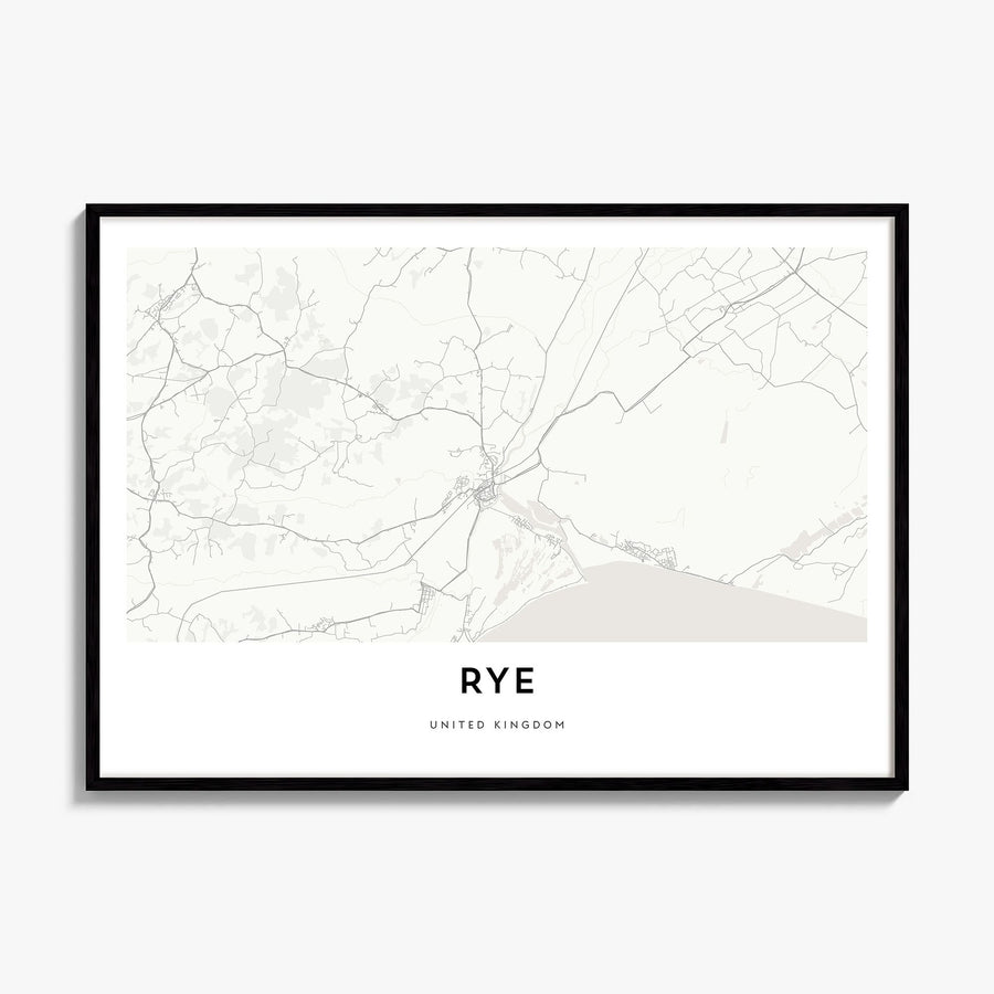 Rye Map Poster, framed poster mockup