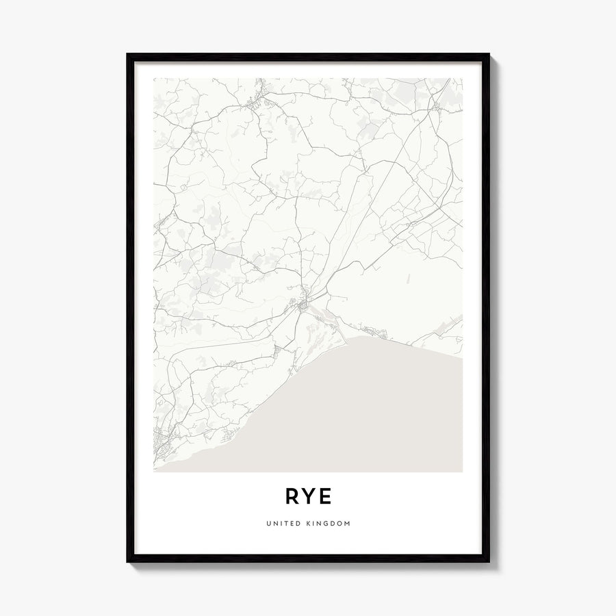 Rye Map Poster, framed poster mockup