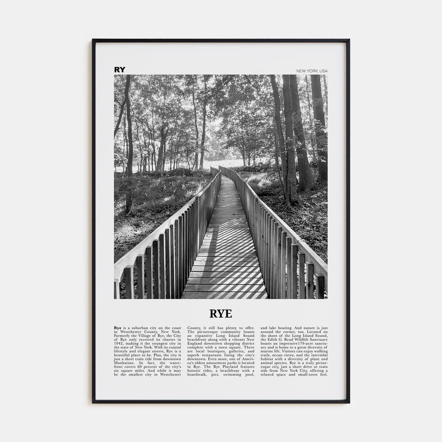 Rye Poster Black Metal / 8x12 in Nbourhood Travel B&W Poster