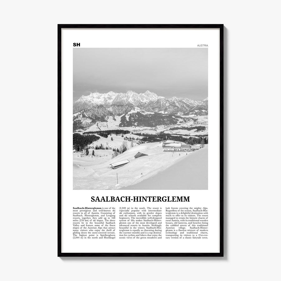 Saalbach-Hinterglemm Newspaper Poster, framed poster mockup
