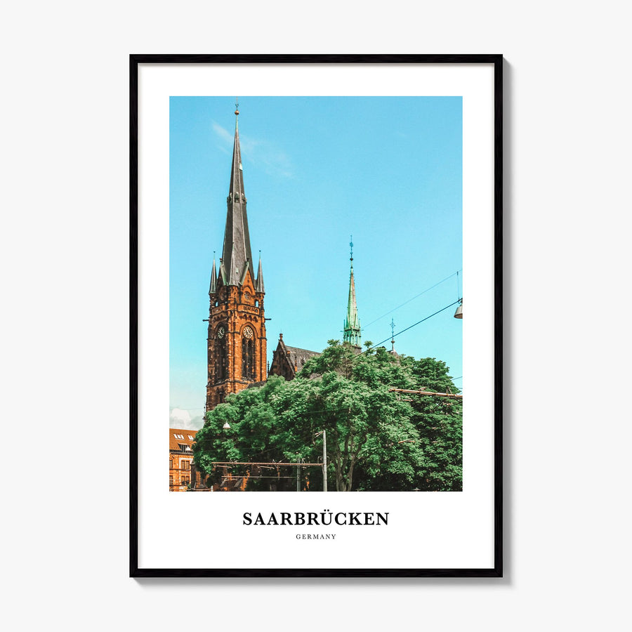 Saarbrücken Classic Poster, framed poster mockup