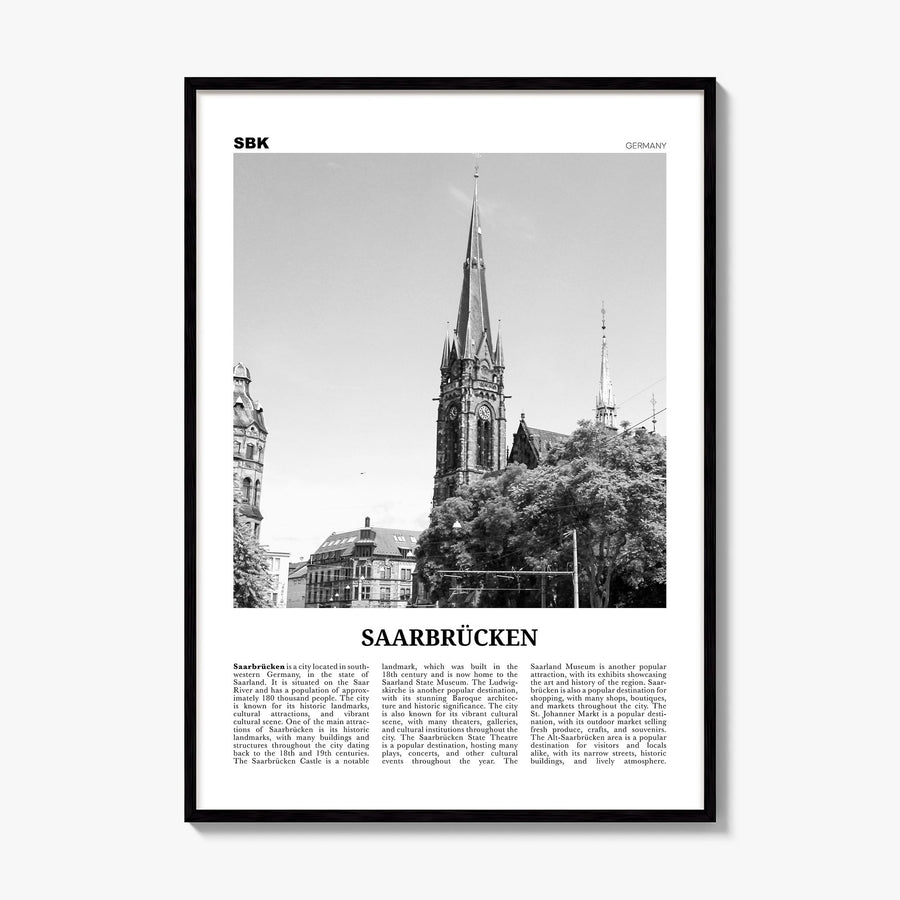 Saarbrücken Newspaper Poster, framed poster mockup