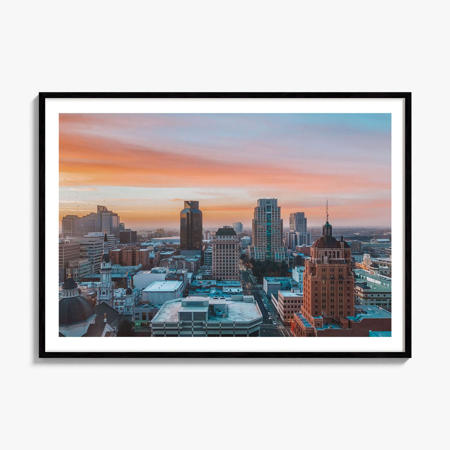 Sacramento Photo Poster, framed poster mockup, white border