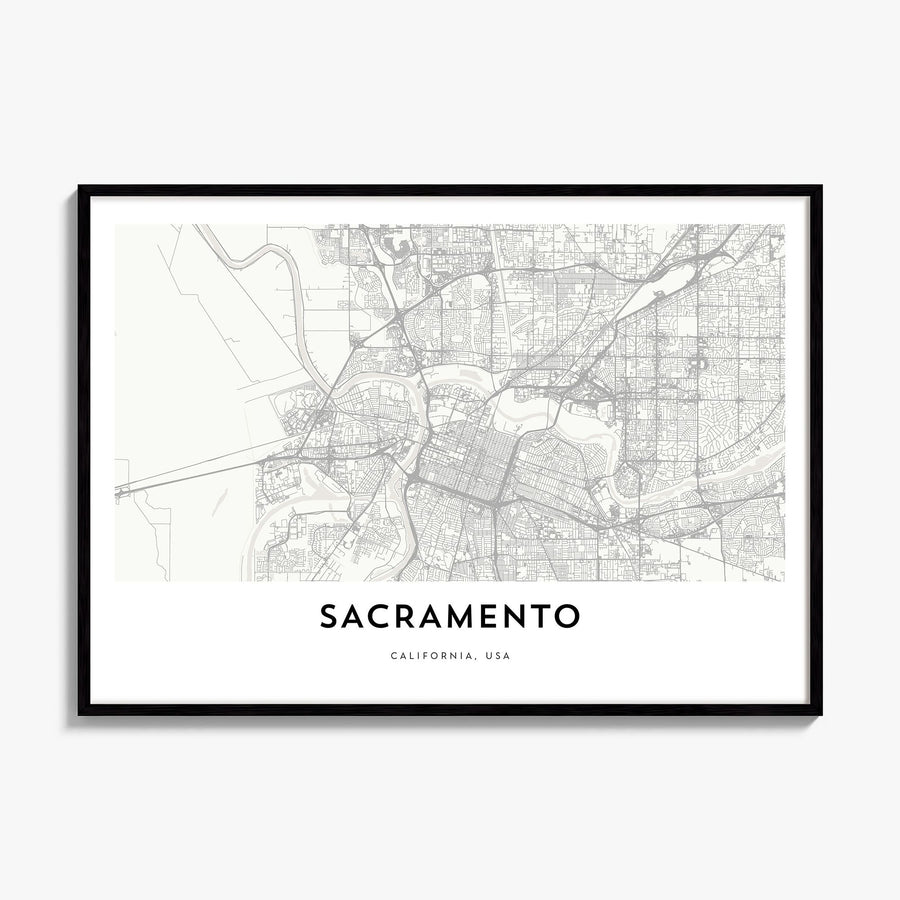 Sacramento Map Poster, framed poster mockup