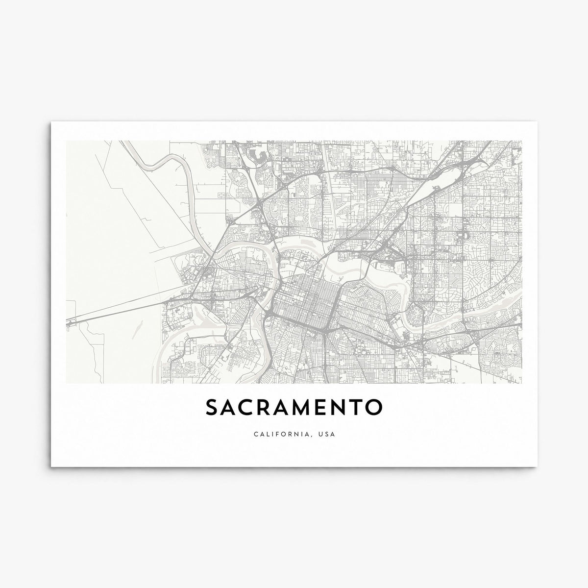 Sacramento Map Poster, print only (unframed)