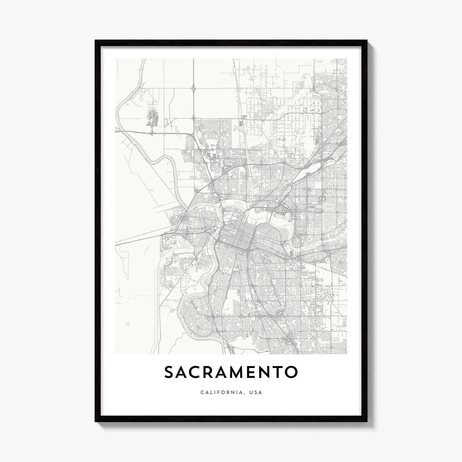 Sacramento Map Poster, framed poster mockup