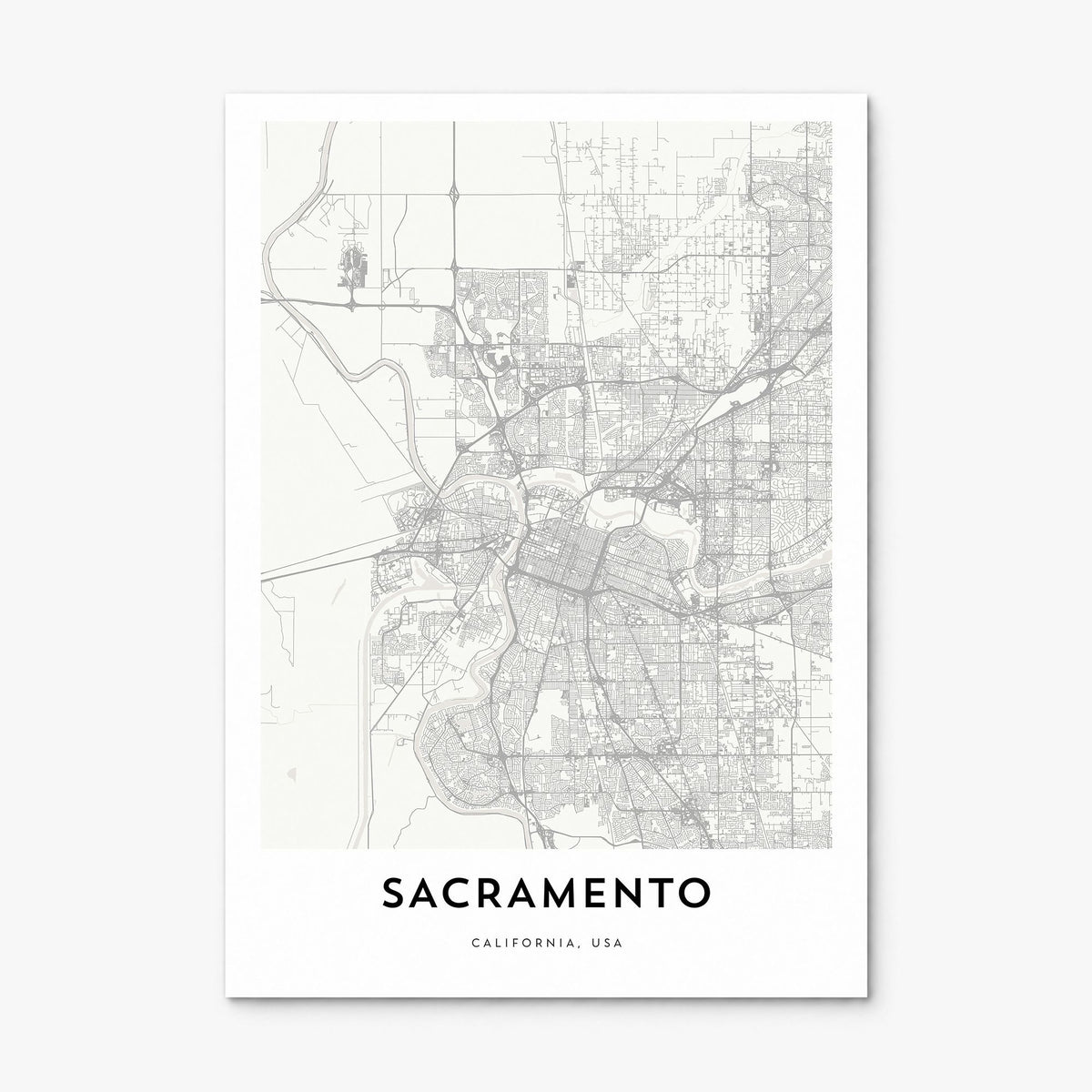 Sacramento Map Poster, print only (unframed)