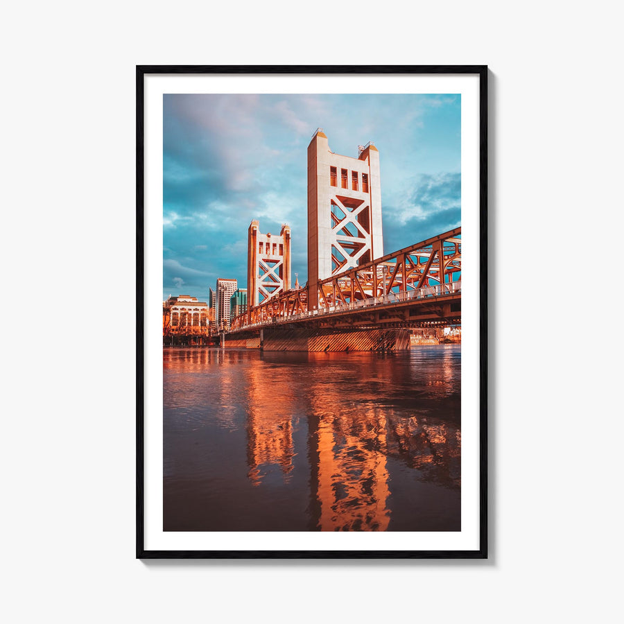 Sacramento no. 2 colorful photo poster of California, USA – vertical wall art, unframed print shown in interior mockup