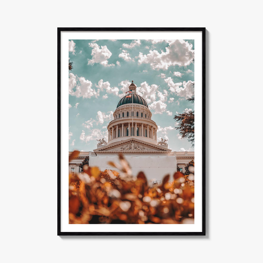 Sacramento no. 3 colorful photo poster of California, USA – vertical wall art, unframed print shown in interior mockup