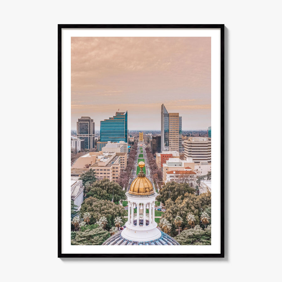Sacramento Photo No 1 Poster, framed poster mockup, white border