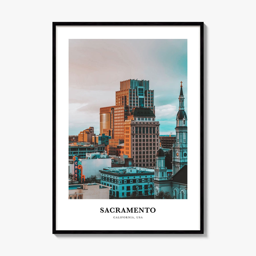 Sacramento Classic Poster, framed poster mockup