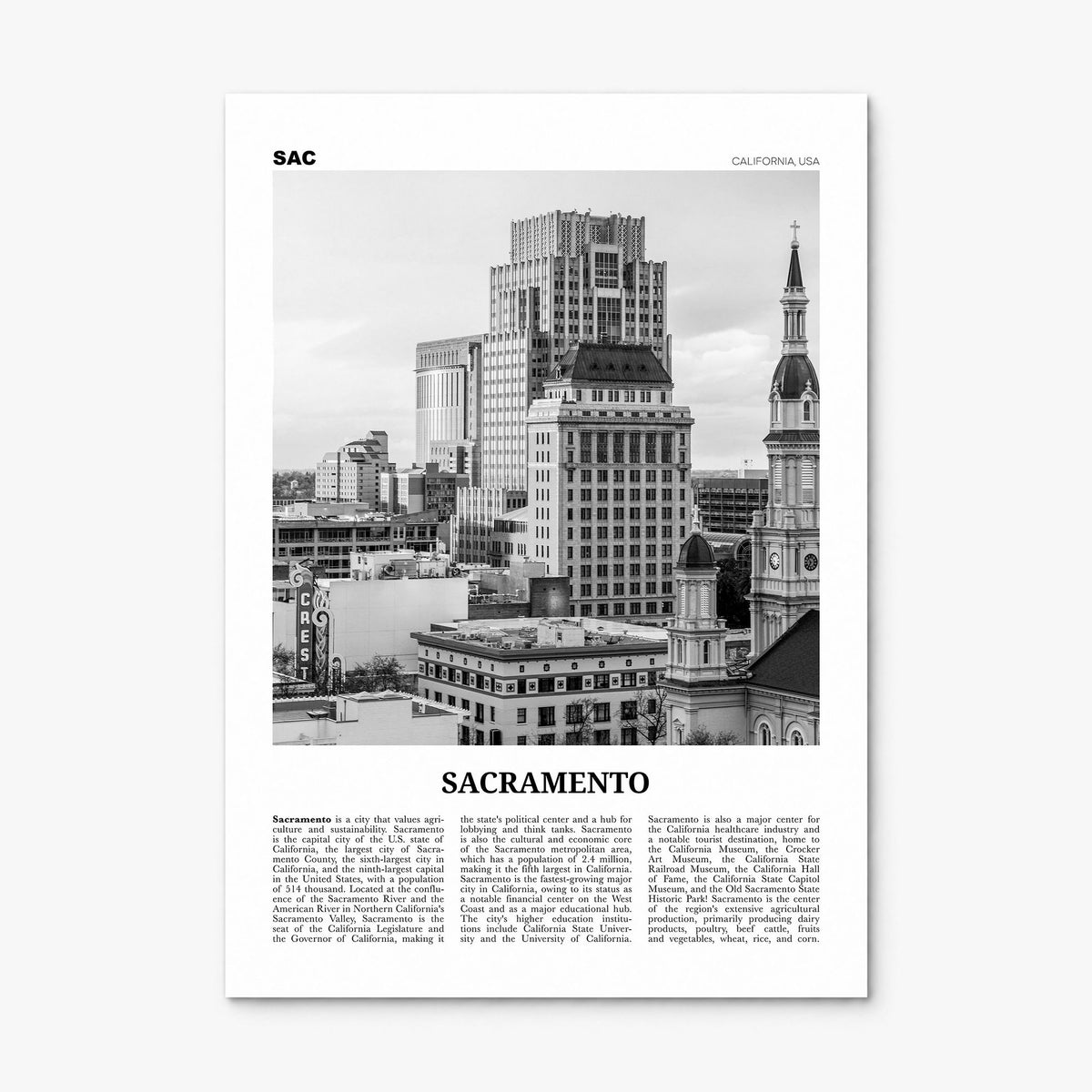 Sacramento Newspaper No 2 Poster, print only (unframed)