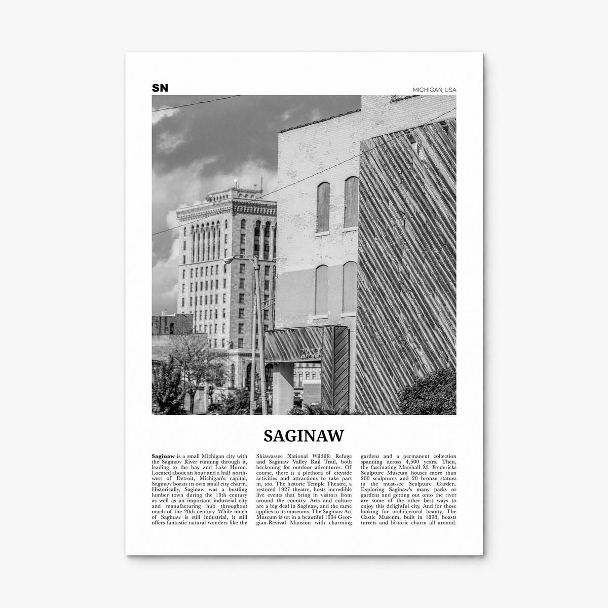 Saginaw Newspaper Poster, print only (unframed)
