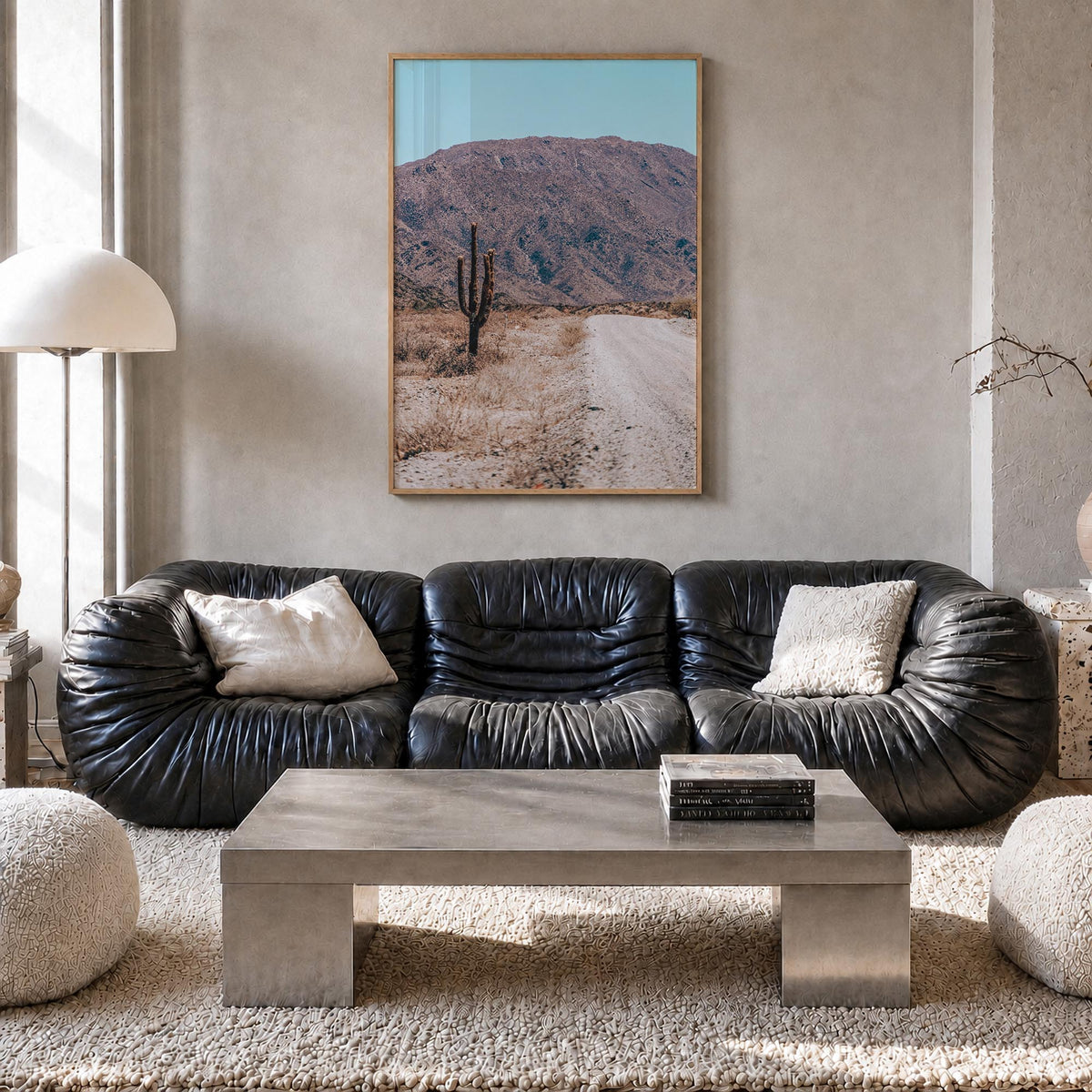Saguaro National Park no. 3 colorful photo poster of Arizona, USA – vertical wall art in natural wood frame, hanging on wall