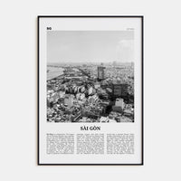 Sai Gon Poster Black Metal / 8x12 in Nbourhood Travel B&W Poster