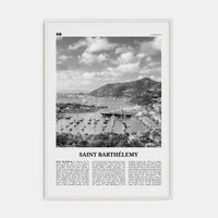 Saint Barthélemy Poster White Wood / 8x12 in Nbourhood Travel B&W Poster