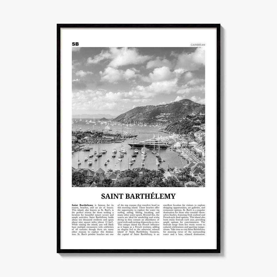 Saint Barthélemy Newspaper Poster, framed poster mockup