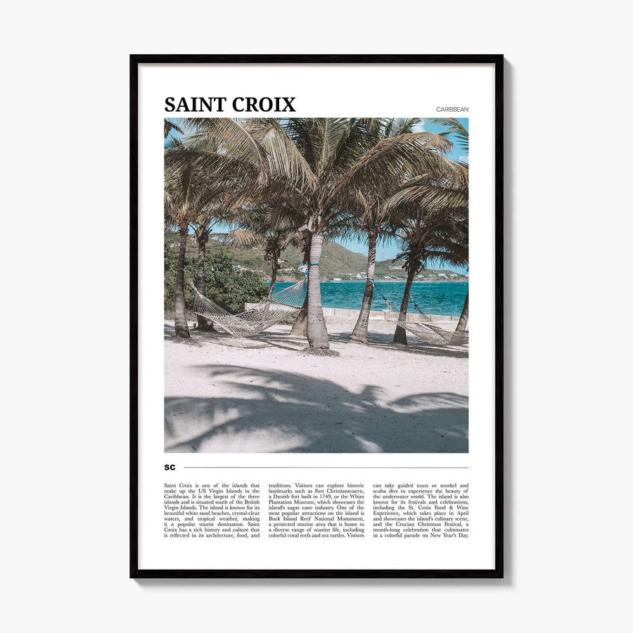Saint Croix Travel Poster, framed poster mockup