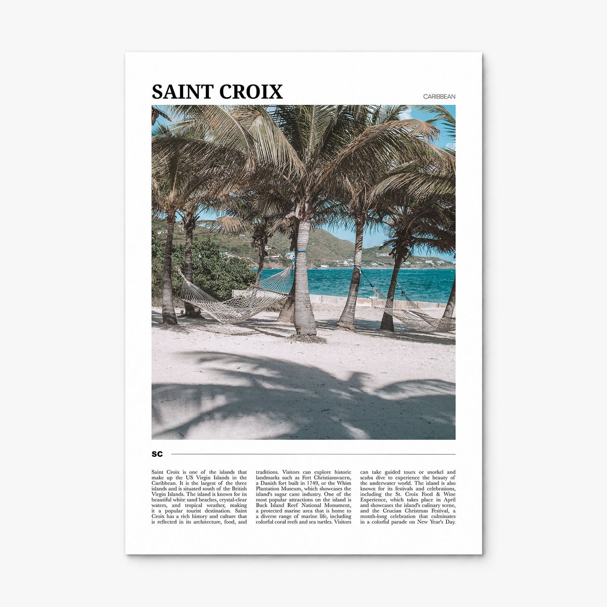 Saint Croix Travel Poster, print only (unframed)