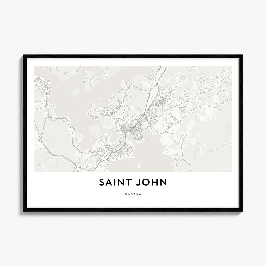 Saint John Map Poster, framed poster mockup